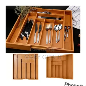 Multifunctional Bamboo Drawer Organizer