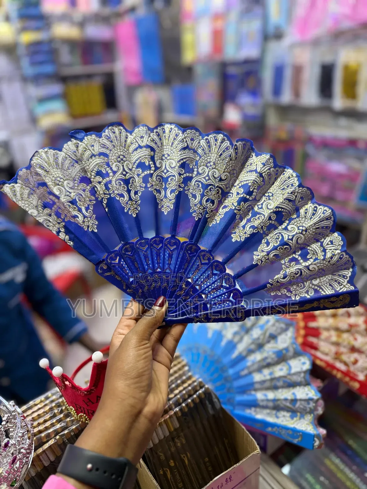 Blue Handheld/Foldable/Chinese Fans at 300 Each