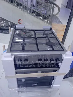 Simfer 60 by 60 3 Gas and 1 Electric Cooker Inox Grey