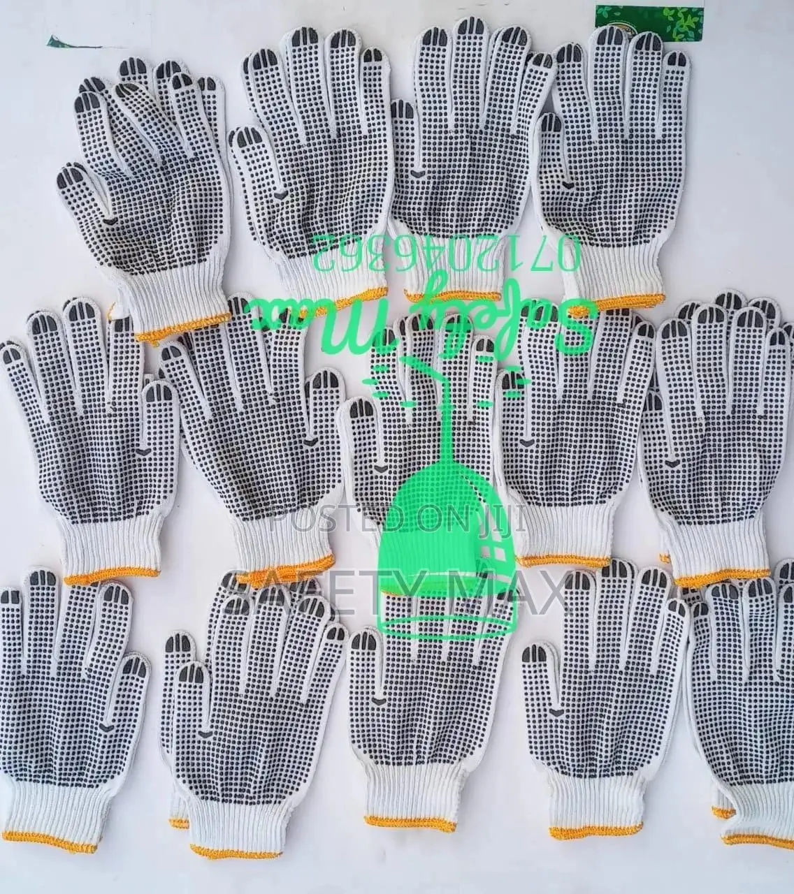Dotted Gloves (White,Navy Blue)