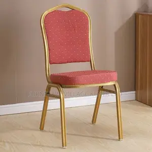 Office Chair: Armless Goldish Steel Frame Conference Seat