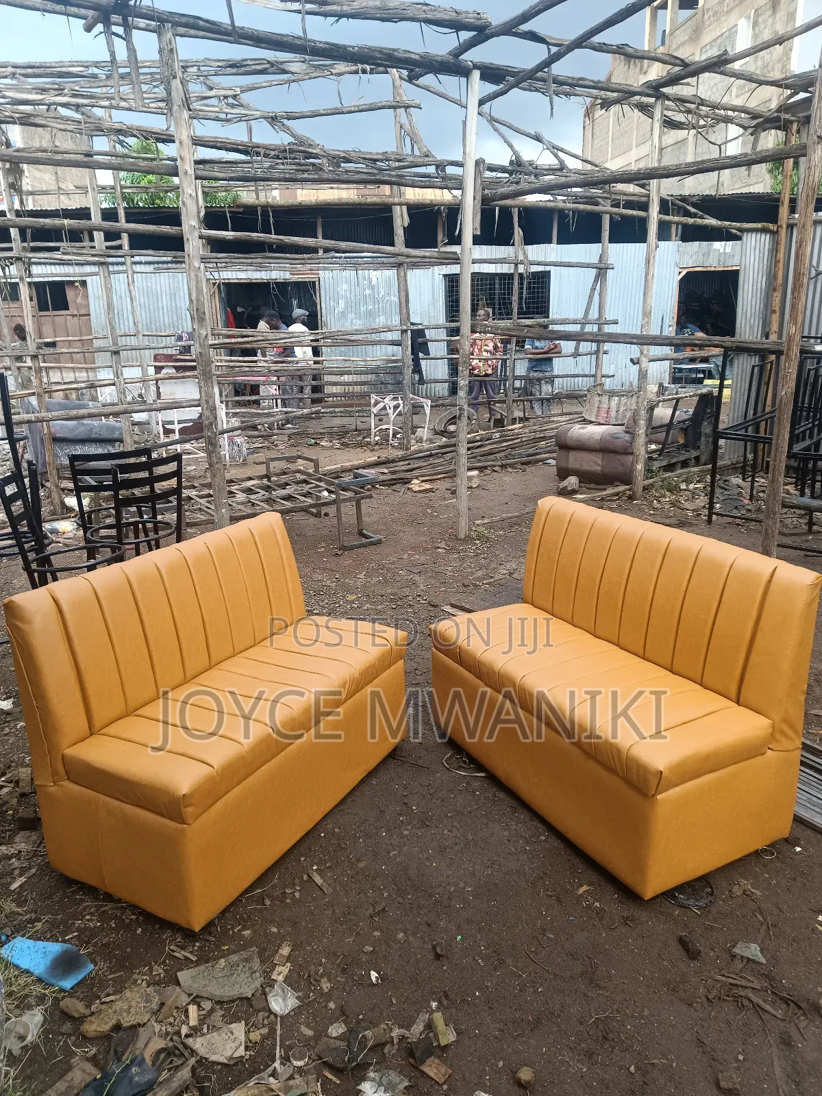 Restaurant or Waiting Couch, Gold Colour 