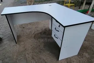 Elegant White Modern Office Desk Lockable