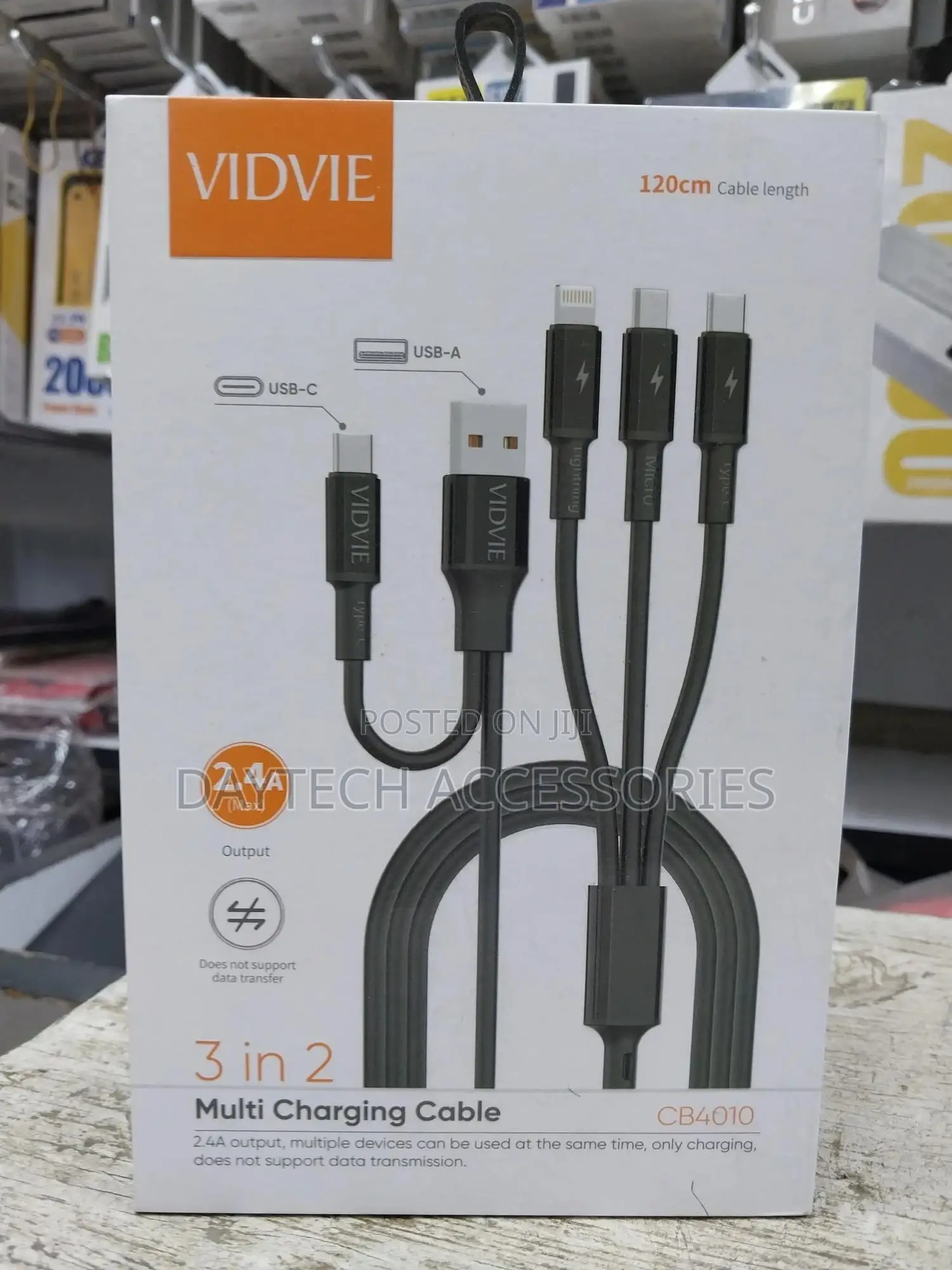 Vidvie 3 in 2 Multi Charging Cable 2.4a Usb/Pd/Type-C/Micro