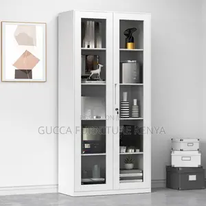 Cabinets: Modern Style Glass Front Document/File Cabinet
