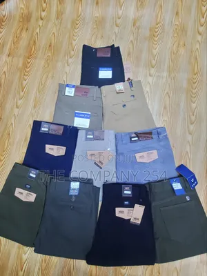 Quality Plain Straight Casual Mens Hard Khaki Trousers