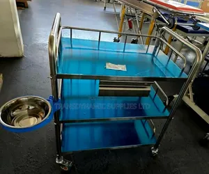3 Shelves Hospital Instruments Trolley