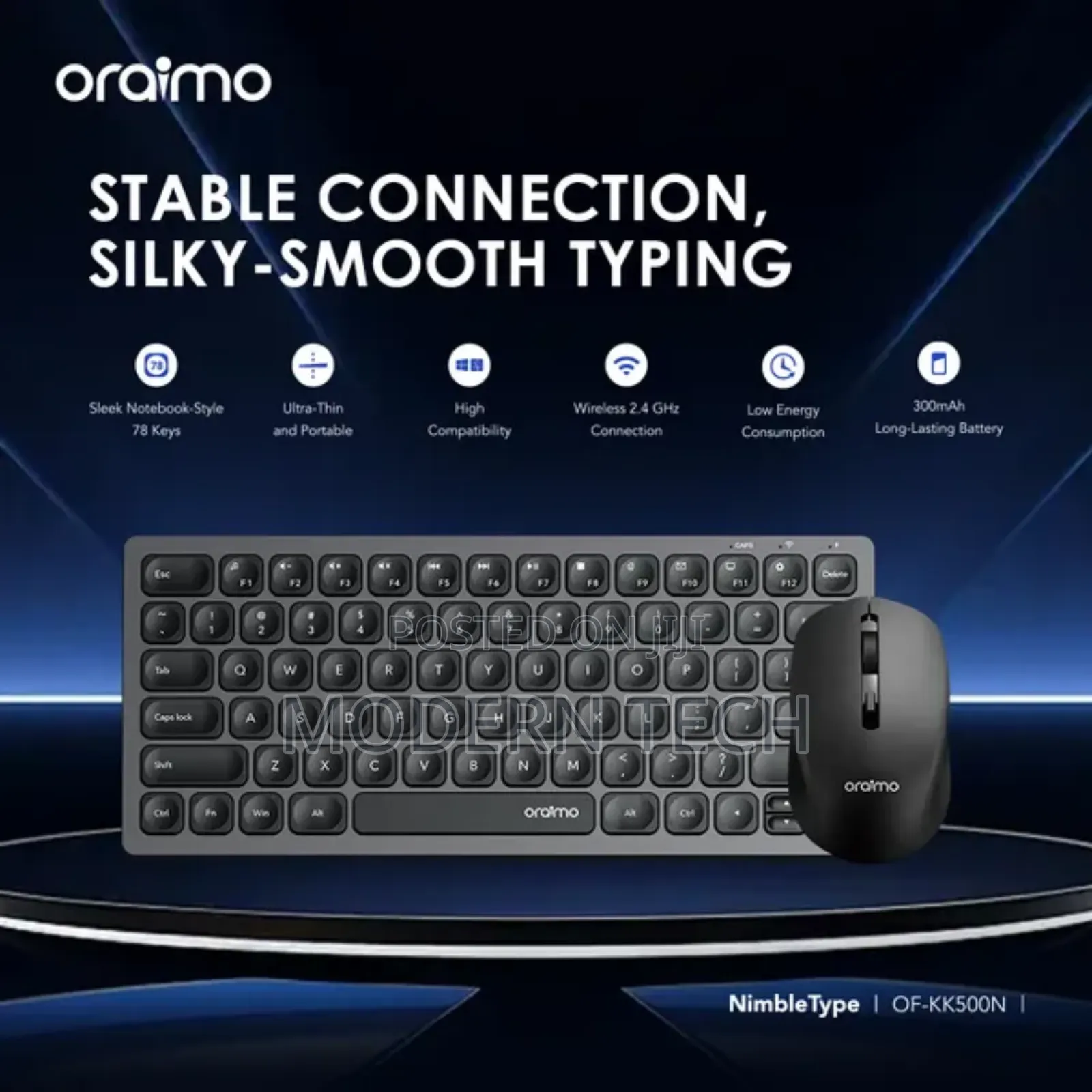 Oraimo Nimbletype *Rechargeable Silent Wireless Keyboard