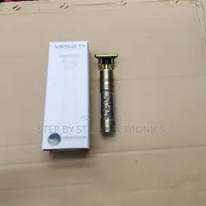One-Button Design Vintage T9 Metallic Gold Hair Trimmer