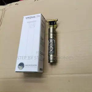 Long-Lasting Vintage T9 Metallic Gold Hair Trimmer