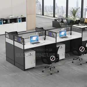 Workstation: Four Seater Wood Stylish Executive Workstation