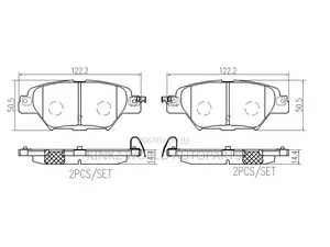 Mazda Cx-9 16-19 Rear Ceramic Brake Pad P49062n Tky82648za
