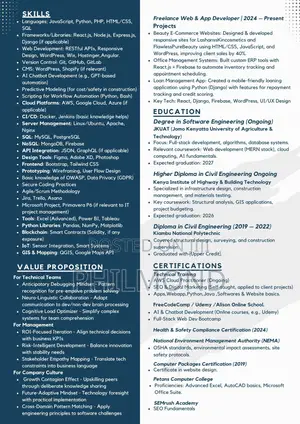 IT CV, Web Development Job