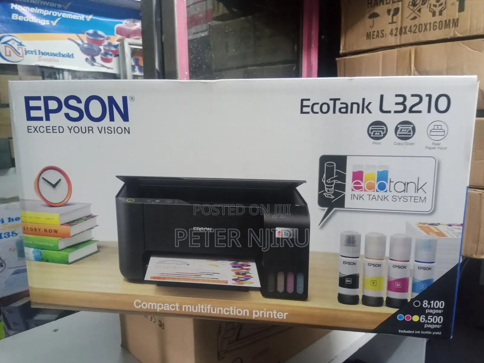 Printer. Epson Ecotank L3210 A4 All-(Print, Scan, Copy)