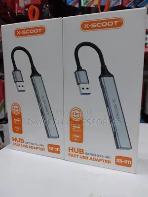 X-Scoot 4-in-1 4port Usb Hub (Grey Usb)