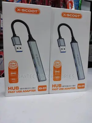 Usb Hub 3.0 Adapter 4 Port Usb 3.0 High Speed-Gray
