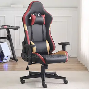 Chairs: Red Ergonomic Design Recliner Gamer Padded Chair