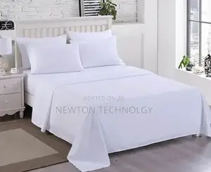 6pc Plain White Cotton Bedsheets*
Set