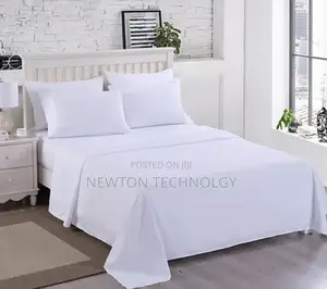 *6pc Plain White Cotton Bedsheets