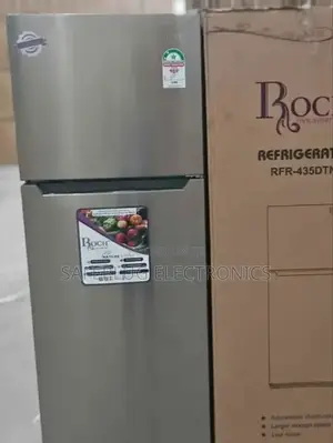 Refregirator Roch 348l, Double Door, Silver- New