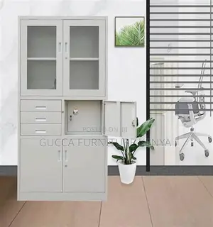 Cabinets:5-Door Modern Storage Cabinet With Steel Safe