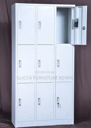 Cabinets:Durable Metal Document 12-Door Locker Cabinet
