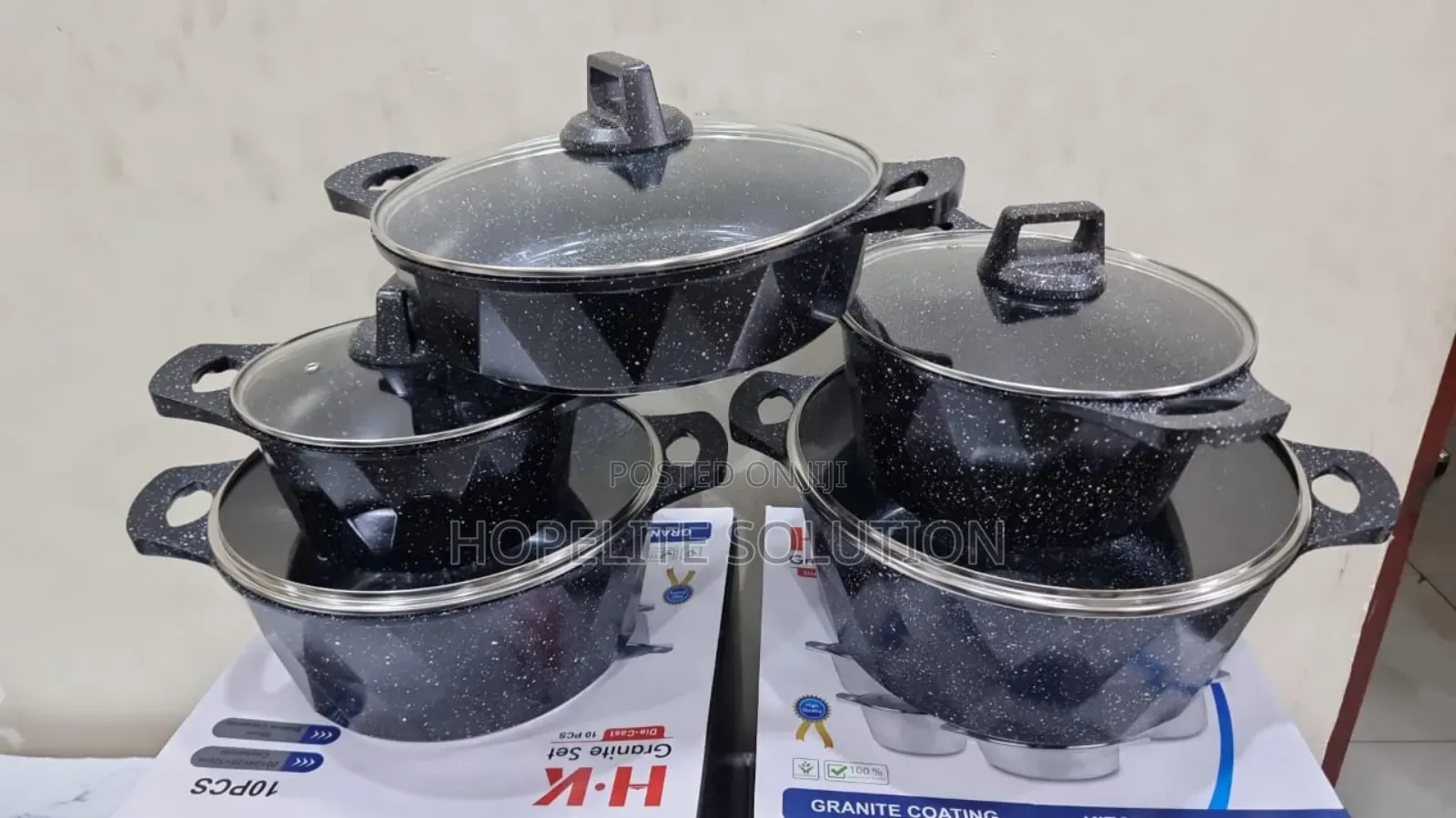 Hk10 Pc Granite Cookware Set