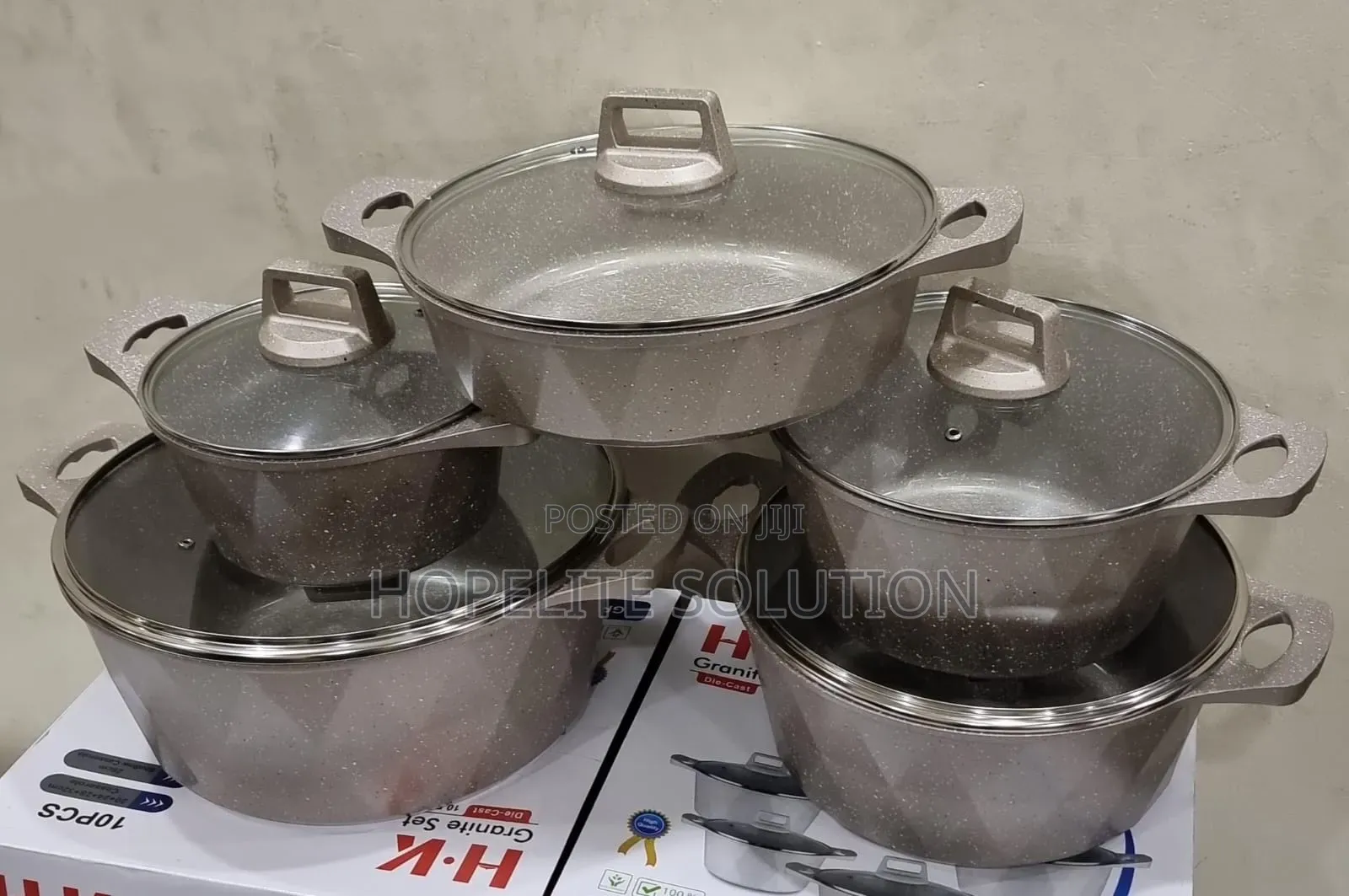 Hk10 Pc Granite Cookware Set