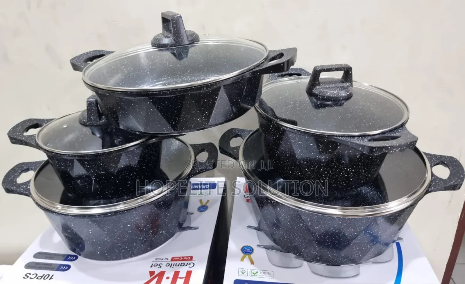 Hk10 Pc Granite Cookware Set