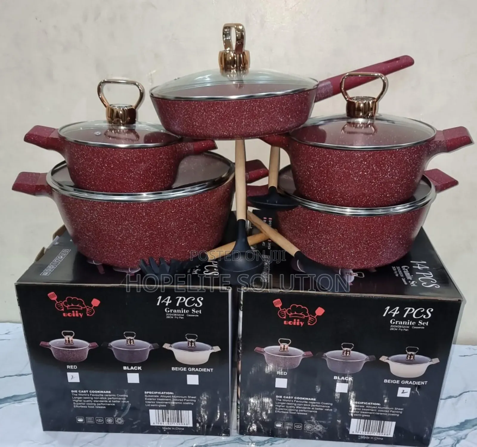 14 Pc Granite Cookware Set