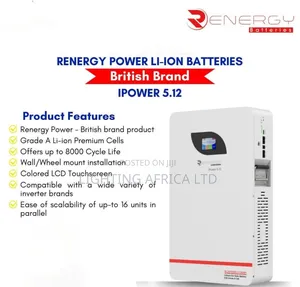 Quality Renergy 5.12kwh (100ah) Lifepo4 Lithium Battery Touch Screen