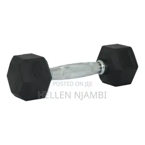 5kg Rubber-coated Hexagonal Dumbbells