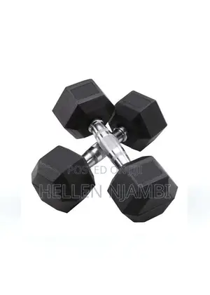 Hexagonal Rubber Dumbbells 7.5kgs Weight