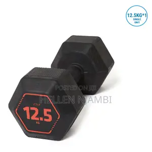 Hexagonal Rubber-Coated Dumbbells 12.5kgs