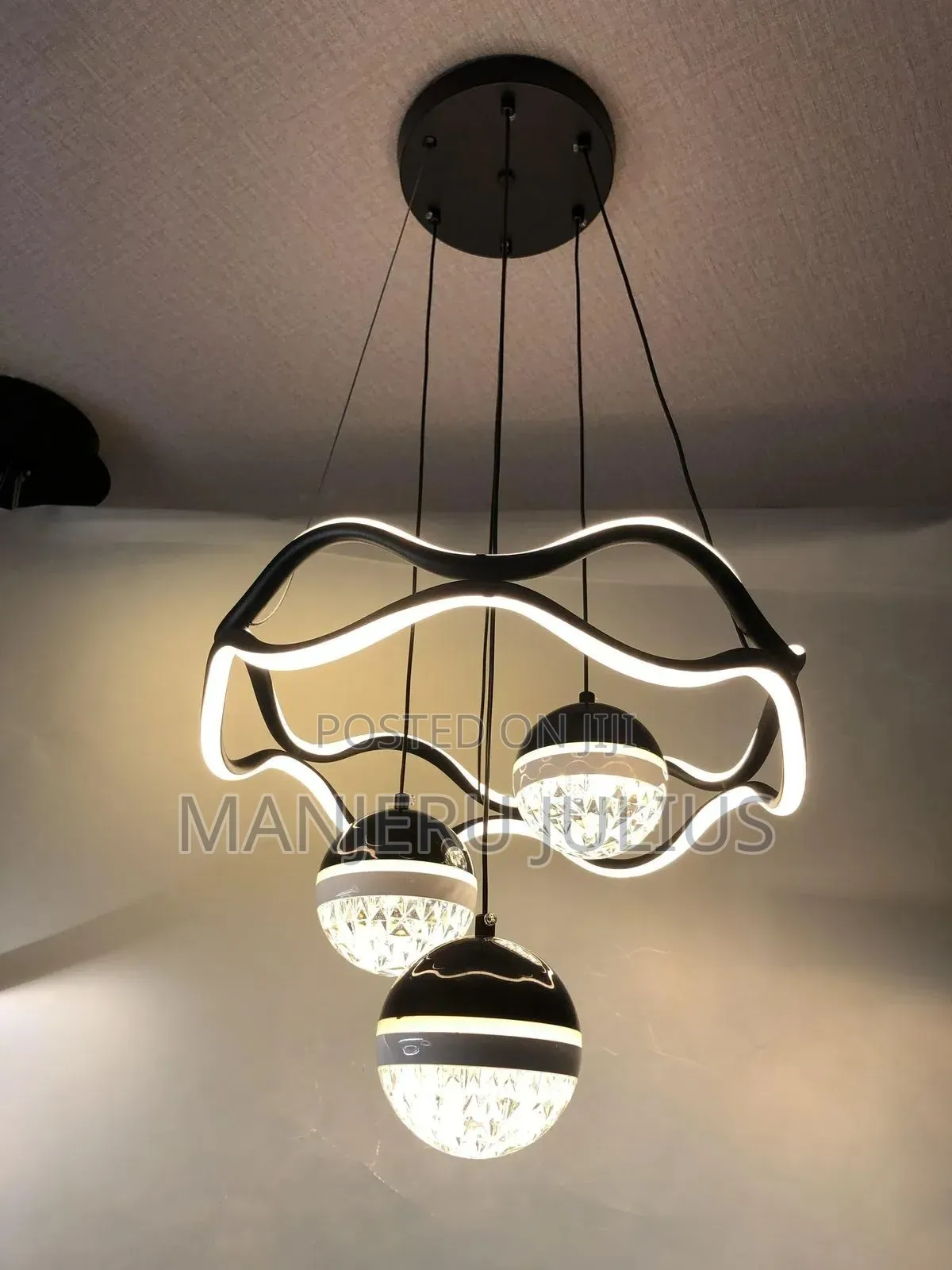 Black Hanging Led Chandelier