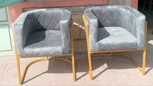Salon, Spa, Manicure Seats With Grey Velvet Fabric.