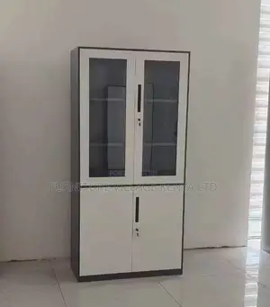 Cabinets: Office 2-Door Metal File Cabinet With Narrow Edge