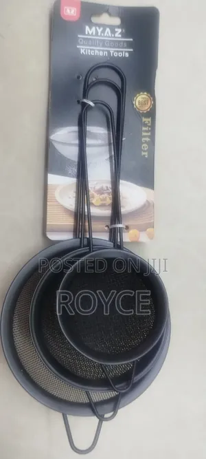 Black Stainless Steel Strainer Set-3pcs