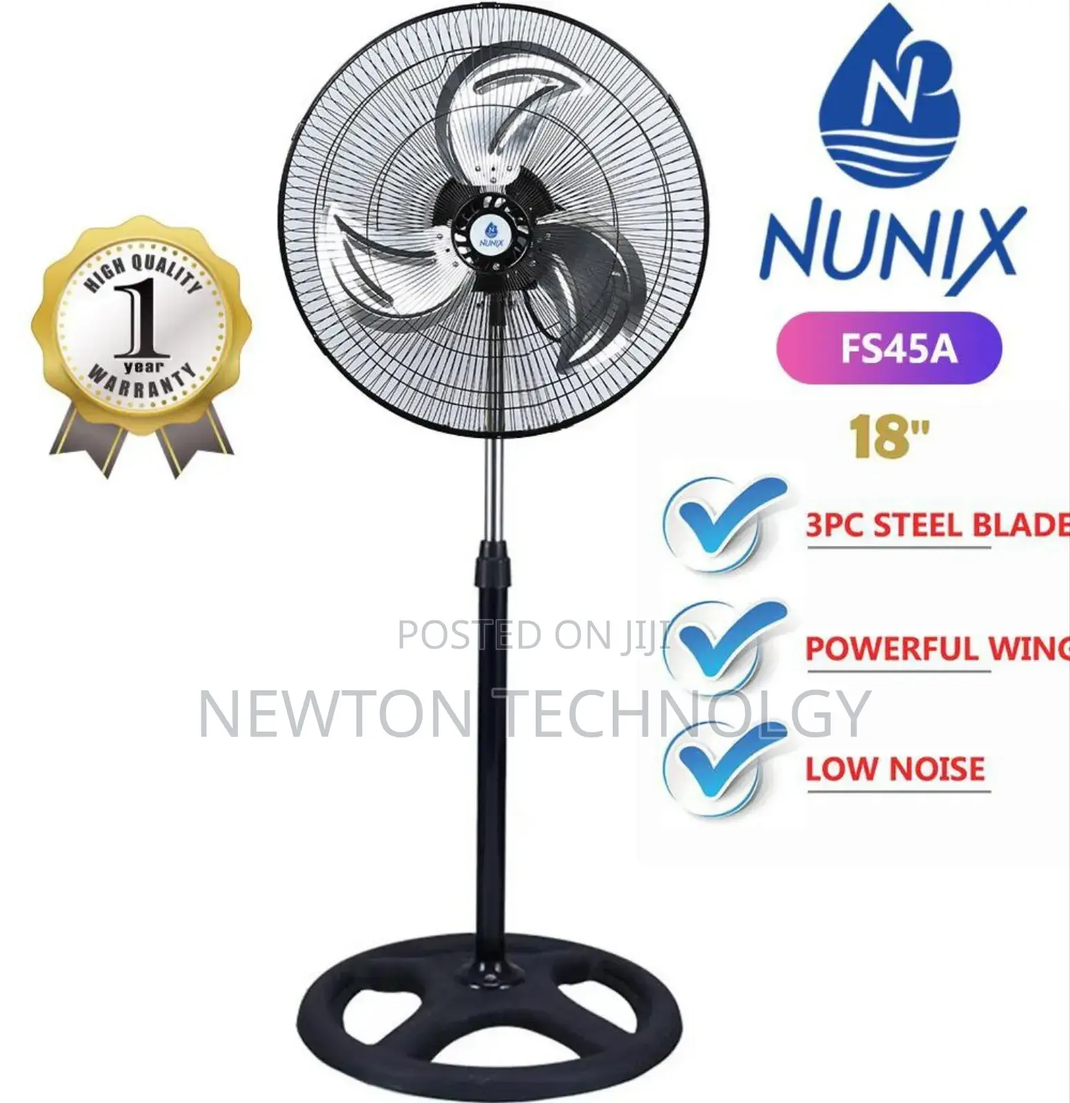 Nunix 16 Inches Free Standing Fan