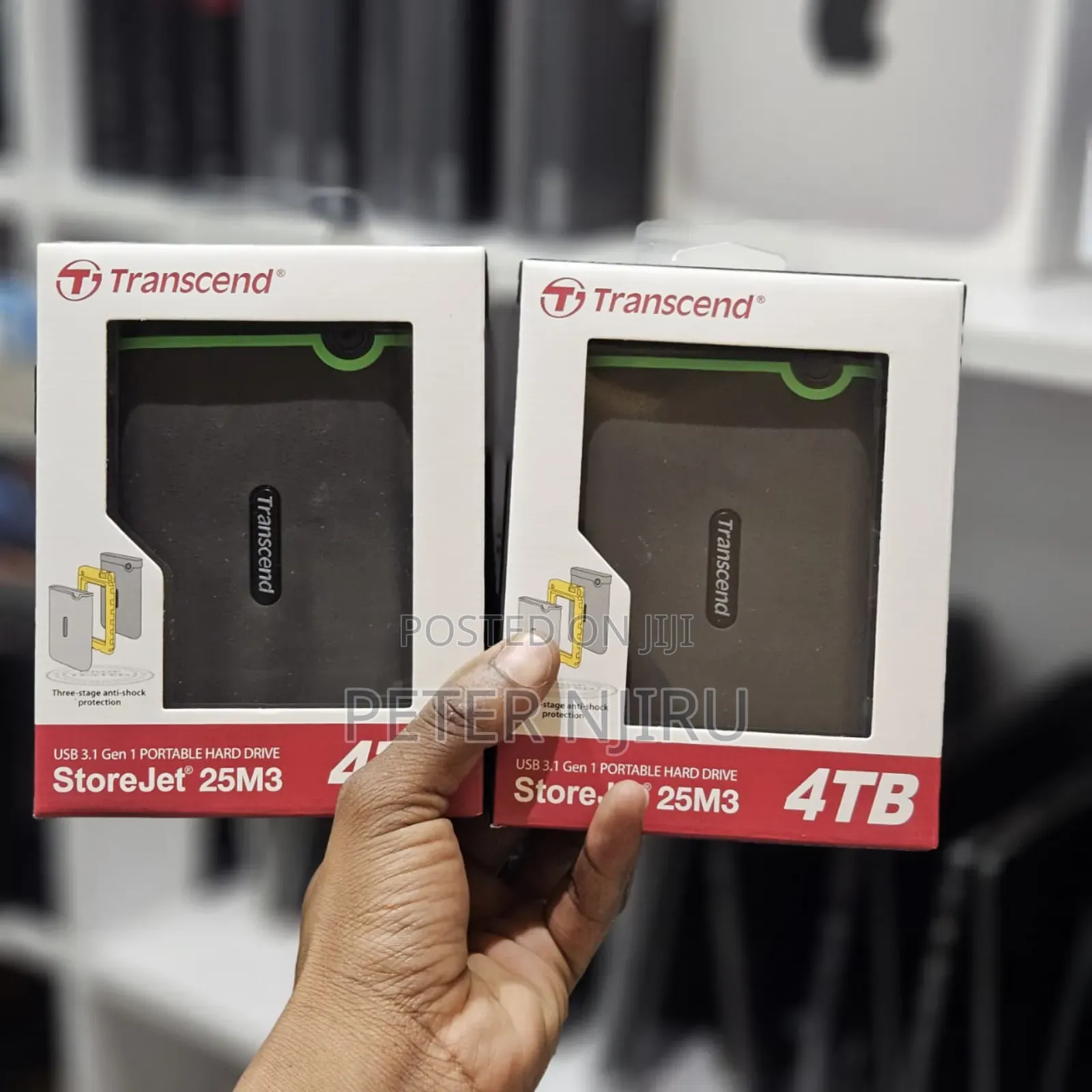 Transcend 4tb USB Portable External Hard Drive 25m3 Storejet
