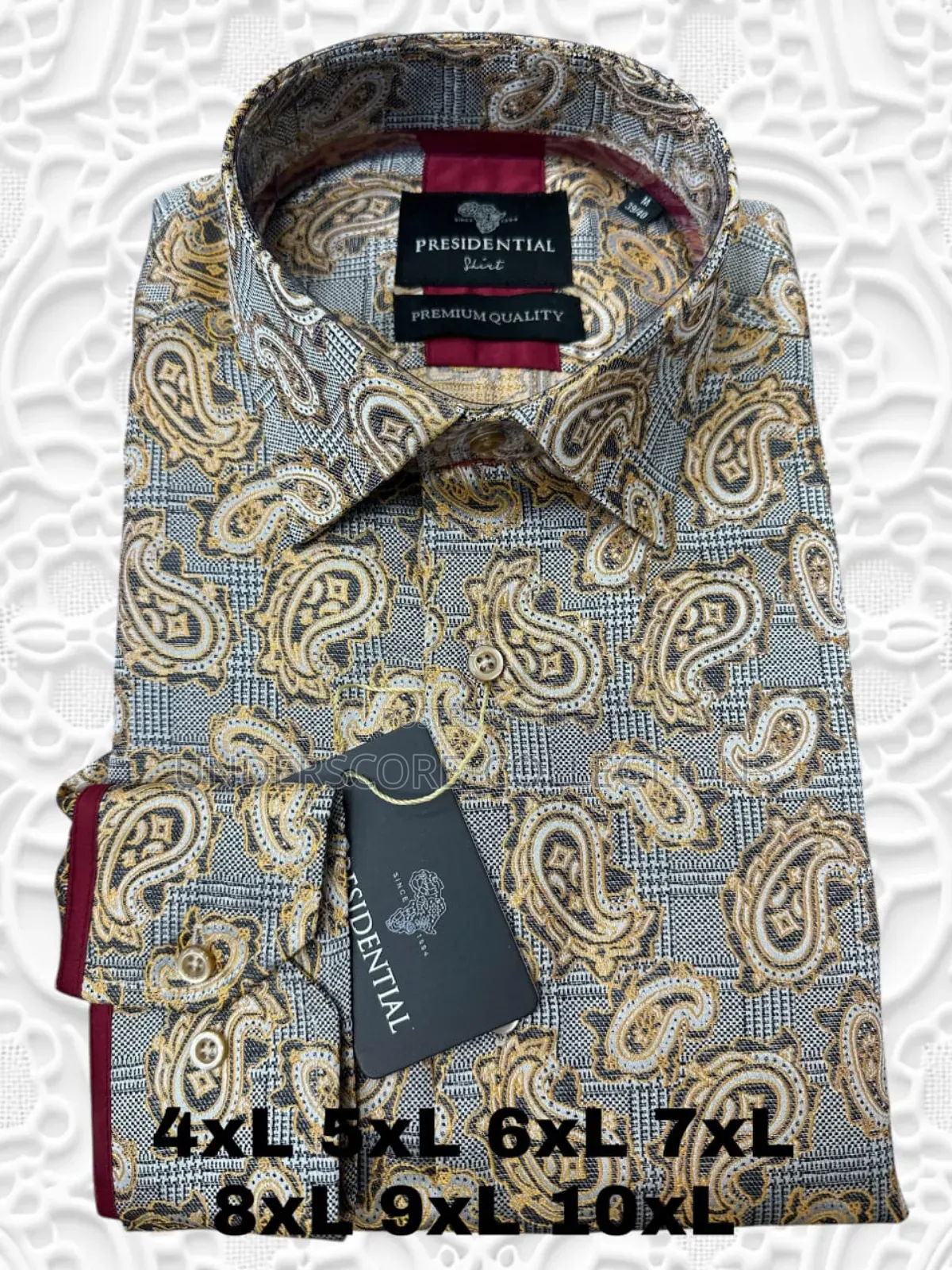 Elegant Men Plus Size Floral Shirts