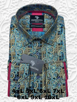 Elegant Men Plus Size Floral Shirts