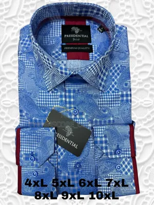 Elegant Men Plus Size Floral Shirts