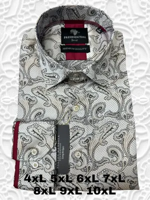 Elegant Men Plus Size Floral Shirts