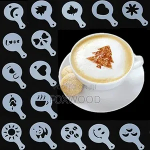A Set of 16 Coffee Stencils Designed for Creating Latte Art