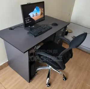 Office Setup : Gray Table and Chair