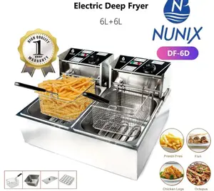 Nunix Double Tank 6+6lt Chips/Chicken Double Deep Frye