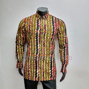 Long Sleeved Full Kitenge Shirt