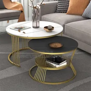 Coffee Table: Modern Classy Marble Top Coffee Table-Set
