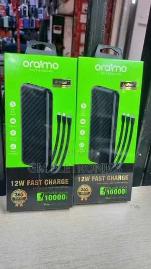 10000mah 12w Slim and Portable Power Bank-3 Attached Cables.